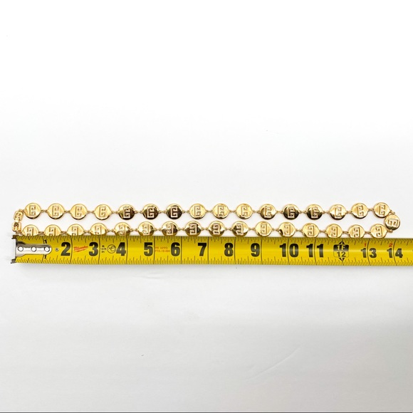 GIVENCHY Vintage Gold Tone Logo Link Necklace - Picture 8 of 10